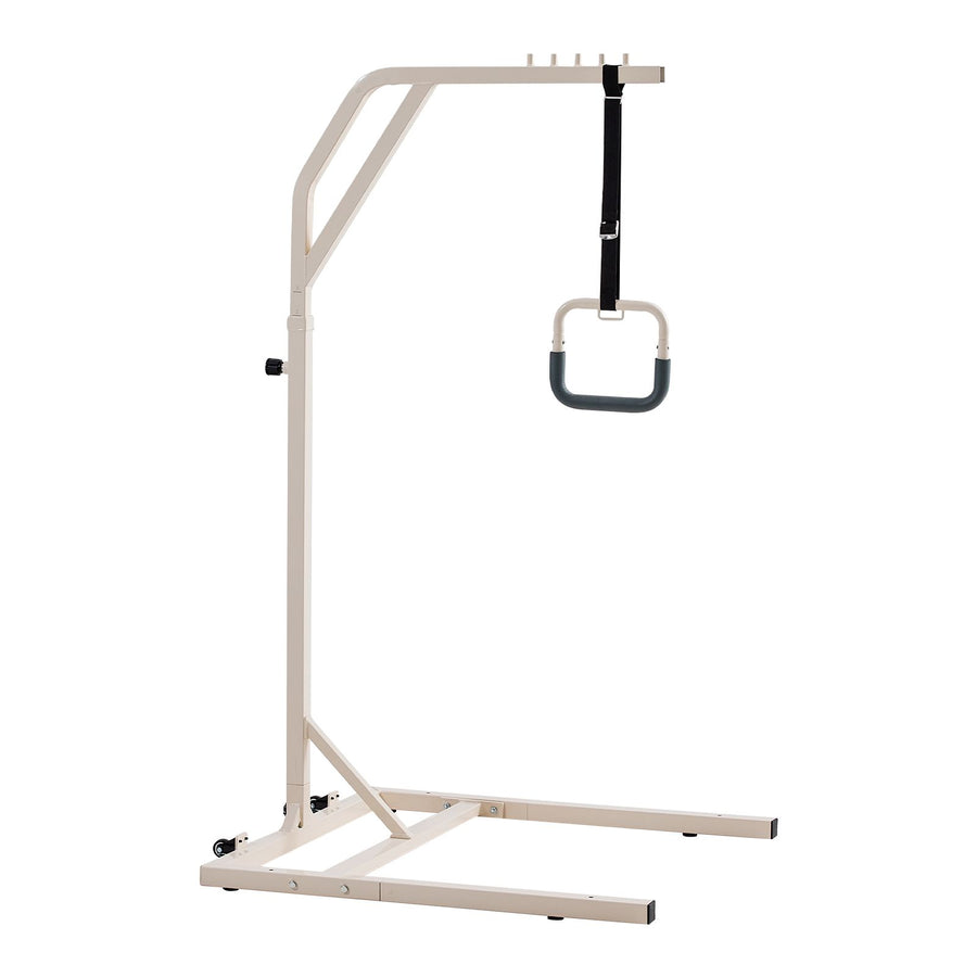 Trapeze Bar for Bed Mobility, Height-Adjustable Free Standing Trapeze Bar with 2 Wheels, 300LBS Capacity Bed, image 9