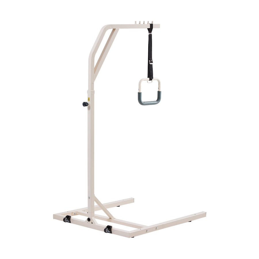 Trapeze Bar for Bed Mobility, Height-Adjustable Free Standing Trapeze Bar with 2 Wheels, 300LBS Capacity Bed, image 11