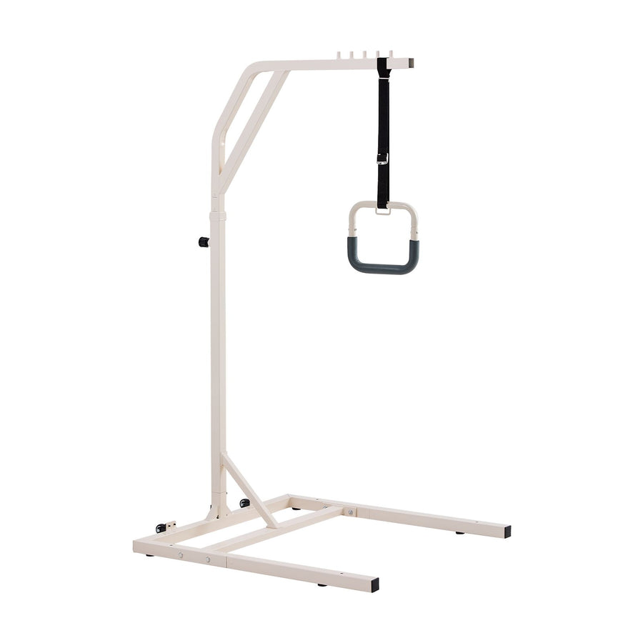 Trapeze Bar for Bed Mobility, Height-Adjustable Free Standing Trapeze Bar with 2 Wheels, 300LBS Capacity Bed, image 12