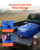 VEVOR Water Storage Bladder 113L Large Capacity Water Bag, Portable & Collapsible Soft Waters Container, Leakproof & Tear-Resistant PVC Emergency Waters Storage Tank for RV Truck & Outdoor Use - Top-Down View