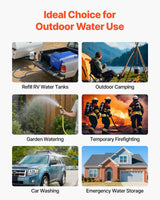 VEVOR Water Storage Bladder 240L Large Capacity Water Bag, Portable & Collapsible Soft Waters Container, Leakproof & Tear-Resistant PVC Emergency Waters Storage Tank for RV Truck & Outdoor Use - Close-Up Angle