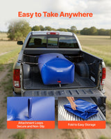 VEVOR Water Storage Bladder 400L Large Capacity Water Bag, Portable & Collapsible Soft Waters Container, Leakproof & Tear-Resistant PVC Emergency Waters Storage Tank for RV Truck & Outdoor Use - Rear View