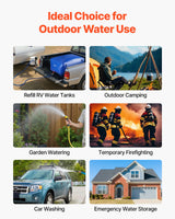 VEVOR Water Storage Bladder 400L Large Capacity Water Bag, Portable & Collapsible Soft Waters Container, Leakproof & Tear-Resistant PVC Emergency Waters Storage Tank for RV Truck & Outdoor Use - Close-Up Angle