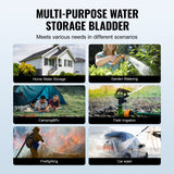 VEVOR Portable Water Storage Bladder 264 Gal 1000D PVC Collapsible Water Tank - Rear View