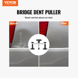 VEVOR 25 PCS Dent Removal Kit, Auto Body Paintless Dent Removal Tools Kit with Bridge Puller, Puller Tabs, Hot Melt Glue Gun, Glue Sticks, Dent Puller