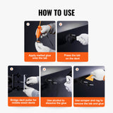 VEVOR 25 PCS Dent Removal Kit, Auto Body Paintless Dent Removal Tools Kit with Bridge Puller, Puller Tabs, Hot Melt Glue Gun, Glue Sticks, Dent Puller Kit for Auto Body Dents, and Other Metal Surface - Close-Up Angle