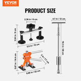 VEVOR 69 PCS Dent Repair Kit, Auto Car Body Paintless Dent Removal Tool Kit, Golden Lifter, Bridge Puller, Slide Hammer Tool Kit for Automobile Body, Washing Machine, Refrigerator - Close-Up Angle