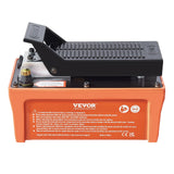 VEVOR Air Hydraulic Pump, 10,000 PSI 1/2 Gal Reservoir, NPT 3/8" Oil Outlet, NPT 1/4" Inlet, 6.6 ft Pipe, Foot Actuated Hydraulic Pump Air Treadle for Auto Body Frame Machines and Pulling Post, Orange