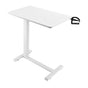 Overbed Table, Mobile Bed Side Table with 4 Hidden Wheels, Height Adjustable Rolling Laptop Desk with Cup Holder, Portable Particleboard Over Bed Desk for Home, Office, Study, White
