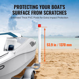 VEVOR Boat Trailer Guide, 1.57M with LED Light Trailer Guide Poles, 2PCS Rustproof Galvanized Steel Trailer Guide ons, Trailer Guides with PVC Pipes,