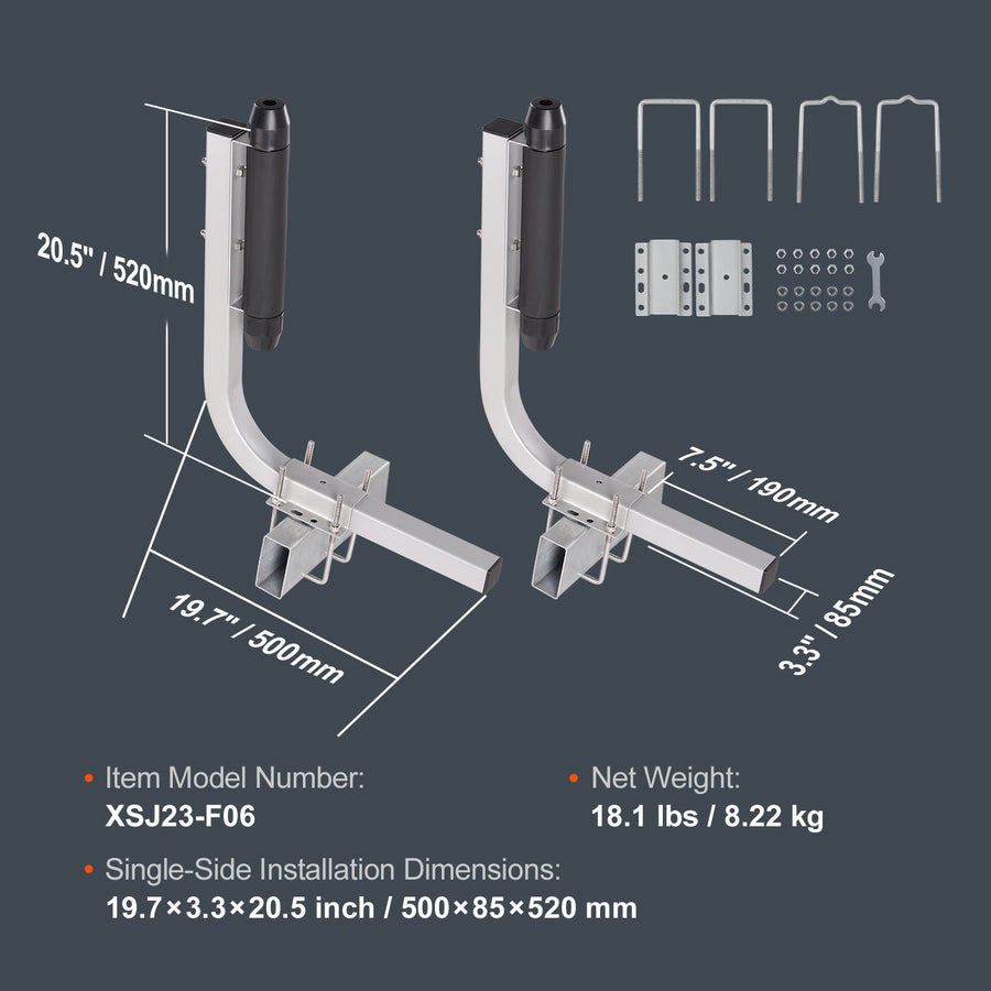 Boat Trailer Guide, 20.5” Adjustable Design Trailer Guide Poles, 2PCS Rustproof Steel Trailer Guide ons, Heavy Duty Roller Guide Design, for Ski Boat, Fishing Boat or Sailboat Trailer