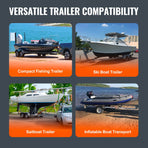 Boat Trailer Guide, 2PCS Adjustable Short Bunk Guide-Ons, Hardened Steel Trailer Guide Poles with Soft Cushion, Heavy Duty Roller Guide Design, for Ski Boat, Fishing Boat or Sailboat Trailer