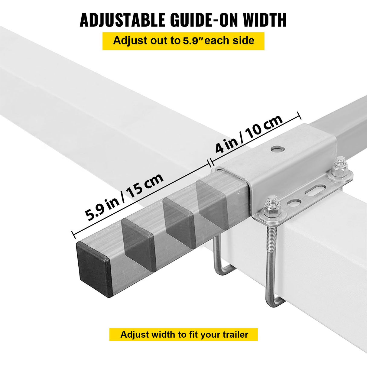 VEVOR Boat Trailer Guide on, 24", One Pair Trailer Pontoon Bunk Board Guide-ons, Steel Trailer Guides, Complete Mounting Accessories Included, for Ski