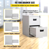 VEVOR Drawer Slides, 1 Pair 42 Inch Heavy Duty Drawer Slides, Ball Bearing Side Mount Drawer Hardware Slides, 500 LBS Load Capacity 3-Section Full