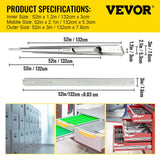 VEVOR Drawer Slide Soft Close Drawer 1Pair 52" Ball Bearing Full Extension 500lb
