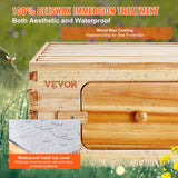 VEVOR Bee Hive 20 Frame Bee Hives Starter Kit, Beeswax Coated Cedar Wood, 1 Deep + 1 Medium Bee Boxes Langstroth Beehive Kit, Transparent Acrylic Windows with Foundations for Beginners Pro Beekeepers - Top-Down View