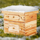 VEVOR Bee Hive 20 Frame Bee Hives Starter Kit, Beeswax Coated Cedar Wood, 1 Deep + 1 Medium Bee Boxes Langstroth Beehive Kit, Transparent Acrylic