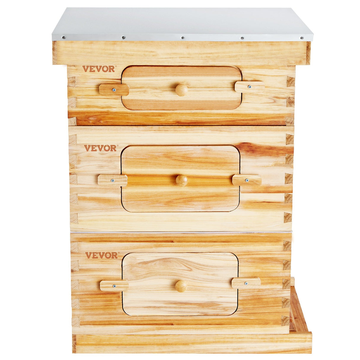 VEVOR Bee Hive 30 Frame Bee Hives Starter Kit, Beeswax Coated Fir Wood, 2 Deep + 1 Medium Bee Boxes Langstroth Beehive Kit, Transparent Acrylic Windows with Foundations for Beginners Pro Beekeepers