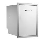 Pull Out Trash Drawer 50x58x57.4 cm Raised Style Trash Bin with Pull-Out Tray Stainless Steel Trash Drawer with Handle for Outdoor Kitchen BBQ Island, Trash Can Not Included