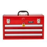 VEVOR Tool Box 520 mm Portable Metal Tool Box 3 Drawers Tool Organizer Red - Extra Image