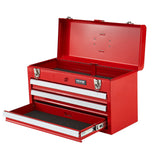 VEVOR Tool Box 520 mm Portable Metal Tool Box 3 Drawers Tool Organizer Red - Extra Image