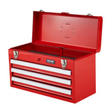 VEVOR Tool Box 520 mm Portable Metal Tool Box 3 Drawers Tool Organizer Red - Extra Image