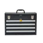 Metal Tool Box, 20.5-inch, Portable Metal Tool Box with 4 Drawers, Small Tool Chest with EVA Liners, Ball Bearing Slide Drawers Locking & Powder Coated Finish, Multi-Function Tool Organizer