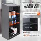 VEVOR Podium Stand, 47 in Hostess Stand with 4 Rolling Wheels, Wood Podium with Storage Shelves, and Slant Desktop, Lecterns & Podiums for Church,