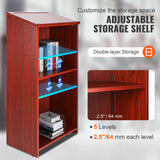 VEVOR Podium Stand, 47 in Hostess Stand with 4 Rolling Wheels, Wood Podium with Storage Shelves, and Slant Desktop, Lecterns & Podiums for Church,