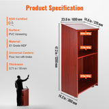 VEVOR Podium Stand, 47 in Hostess Stand with 4 Rolling Wheels, Wood Podium with Storage Shelves, and Slant Desktop, Lecterns & Podiums for Church,