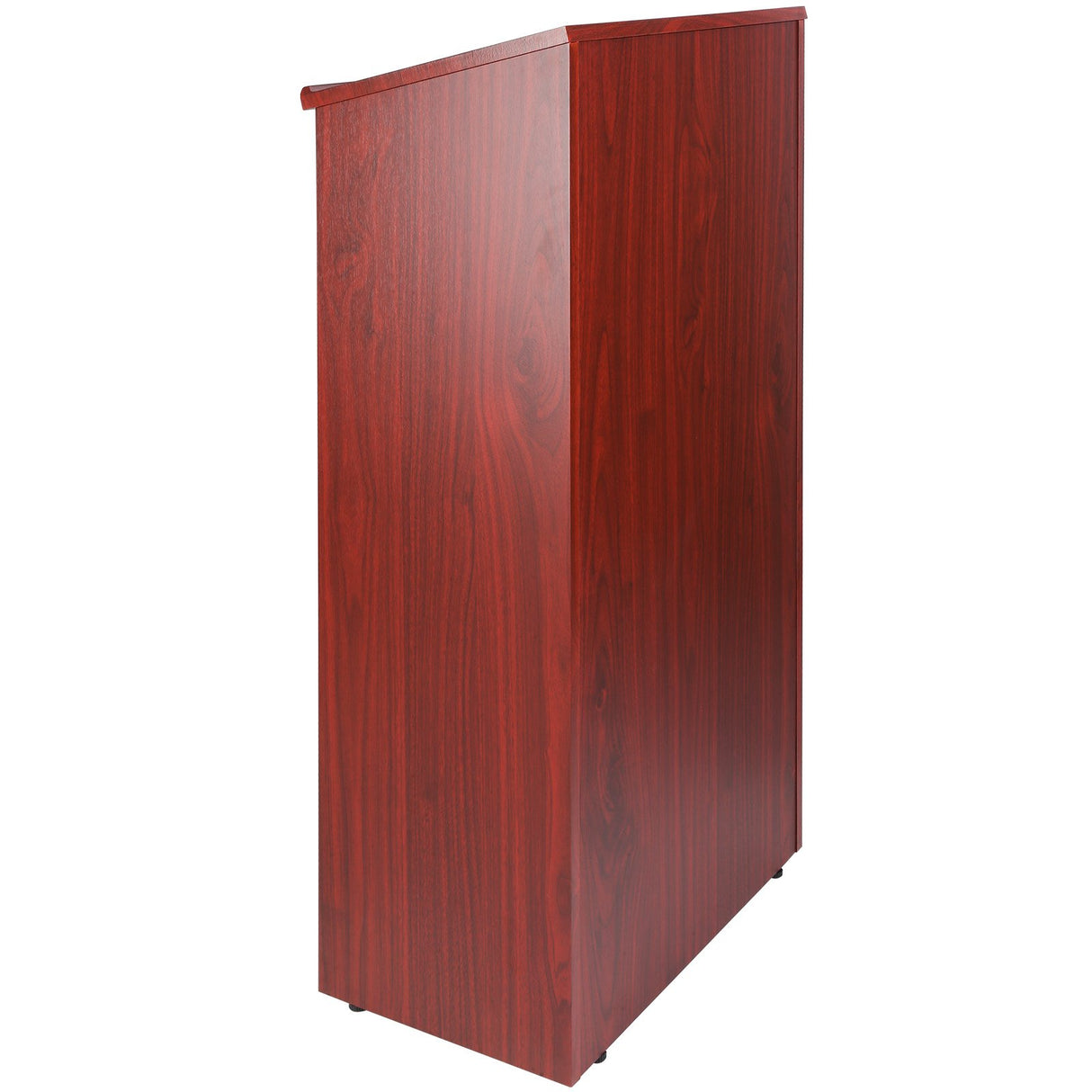 VEVOR Podium Stand, 47 in Hostess Stand with 4 Rolling Wheels, Wood Podium with Storage Shelves, and Slant Desktop, Lecterns & Podiums for Church,