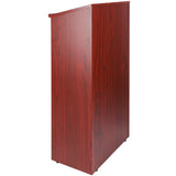 VEVOR Podium Stand, 47 in Hostess Stand with 4 Rolling Wheels, Wood Podium with Storage Shelves, and Slant Desktop, Lecterns & Podiums for Church,