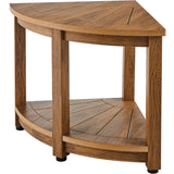 VEVOR Corner Shower Bench, 18.5" Height 17.75" Radius, Faux Wood Grain Polystyrene,159KGS with Storage Shelf, Water Resistant, Shower Stool for Inside