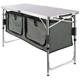 VEVOR Camping Kitchen Table, Quick set-up Folding Camping Table with A Carrying Bag, 3 Adjustable Heights, MDF Camping Table, Ideal for Outdoor Picnics, BBQs, Camping, RV Traveling