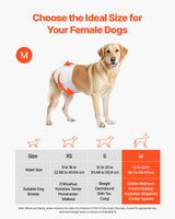 VEVOR Disposable Dog Diapers, Super Absorbent Female Dog Diapers, 360° Leak-Proof Female Doggy Pet Diaper with Wetness Indicator for Heat Period, Training, Incontinence - M, 144 Count (2 Packs of 72) - Front View