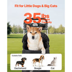 Pet Stroller, 16KG Weight Capacity, Foldable Dog Stroller Cart, 4 Wheels Cats Pram with Detachable Carrier & Mesh Windows, Portable Animal Carrier with Brake for Small to Medium Pets