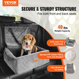 VEVOR Dog Booster Car Seat Pet Car Seat for Small Medium Dog up to 18.1 kg Gray - Front View