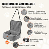 VEVOR Dog Booster Car Seat Pet Car Seat for Small Medium Dog up to 18.1 kg Gray - Side View