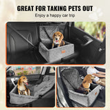 VEVOR Dog Booster Car Seat Pet Car Seat for Small Medium Dog up to 18.1 kg Gray - Rear View