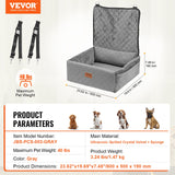 VEVOR Dog Booster Car Seat Pet Car Seat for Small Medium Dog up to 18.1 kg Gray - Close-Up Angle
