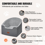 VEVOR Dog Booster Car Seat Pet Car Seat for Small Medium Dog up to 24.9 kg Gray - Side View