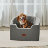VEVOR Dog Booster Car Seat Pet Car Seat for Small Medium Dog up to 24.9 kg Gray - Low Angle
