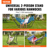 VEVOR Steel Hammock Stand 450lbs Capacity Hammock Frame Fits 6.9-12.8ft Hammocks - Front View