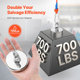 VEVOR Fishing Magnet Strong Heavy Duty Rare Earth Neodymium Pull Force 318 Kg - Front View
