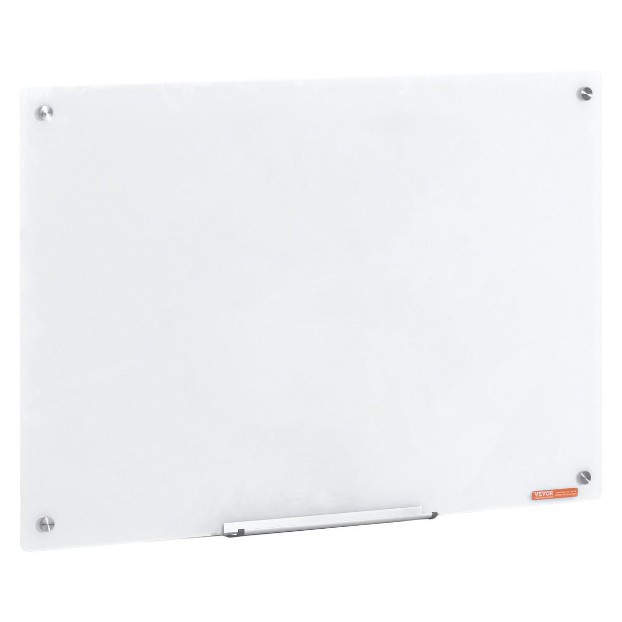 Magnetic Glass Whiteboard, Dry Erase Board 36"x24", Wall-Mounted Large White Glassboard Frameless, with Marker Tray, an Eraser and 2 Markers, White