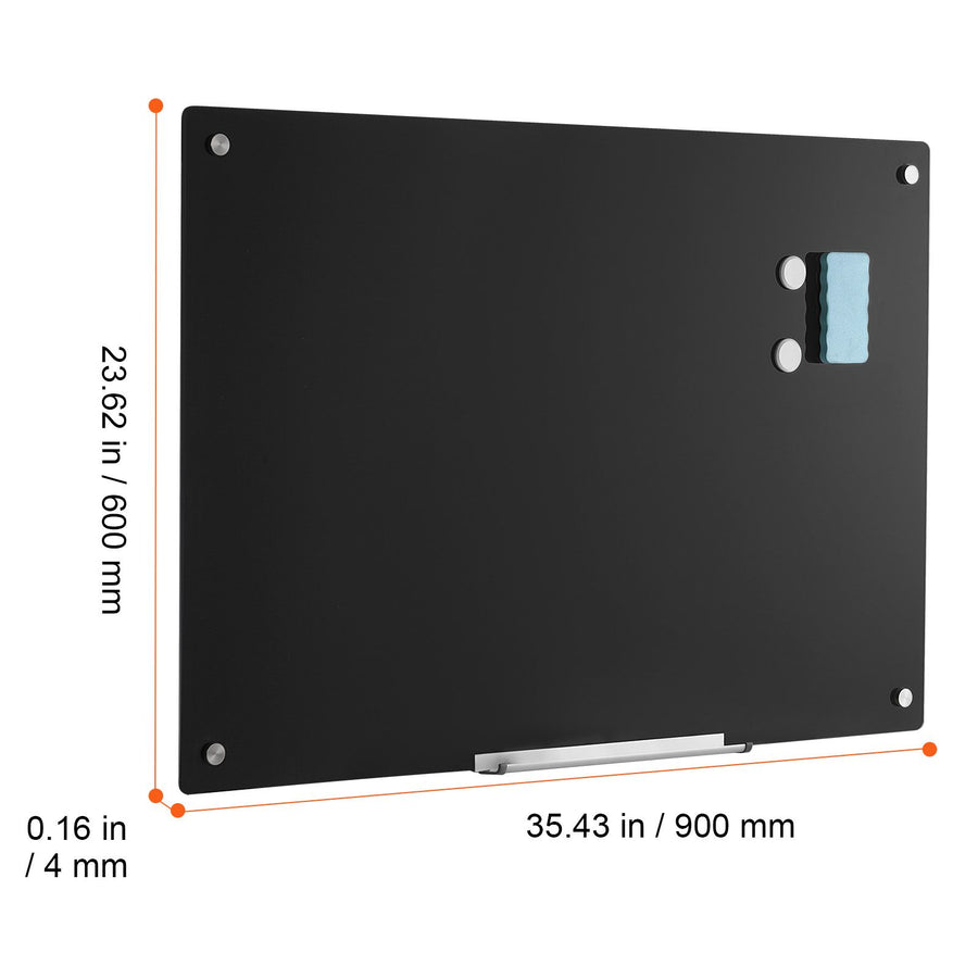 Magnetic Glass Whiteboard, Dry Erase Board 36"x24", Wall-Mounted Large White Glassboard Frameless, with, image 8