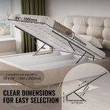 VEVOR Bed Lift 59x79 in Compatible Bed Size 265 lbs Load DIY Wall Bed Hardware - Side View