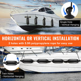 VEVOR Boat Fenders, 6.5" x 23" Boat Bumpers for Docking, Inflatable Ribbed Fender with Center Holes, Marine Boat Dock Fender Bumper with Air Pump, 4