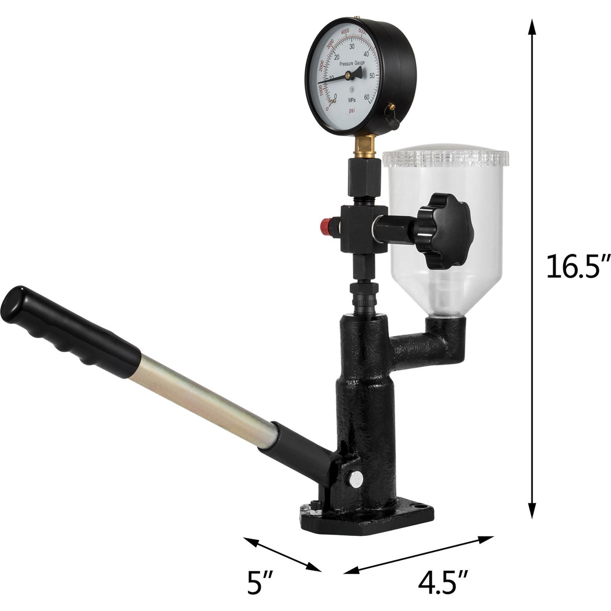 Diesel Injector Nozzle 
Pressure Tester Dual scale Manometer Test Tool 0-600Bar (0-8000PSI) 
60Mpa Test Pressure High Configuration