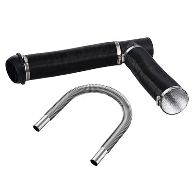 VEVOR Diesel Heater Pipe Ducting Set, 3" Extendable Air Duct Hose, 1" Stainless Steel Exhaust Pipe, 2 Air Vents, Tee Air Outlet Connector and Hose